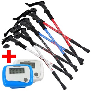 Nordic Walking Sticks, 2 Pieces. + Pedometer
