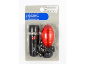 Lampka rowerowa ZESTAW LED + LED przód/tył