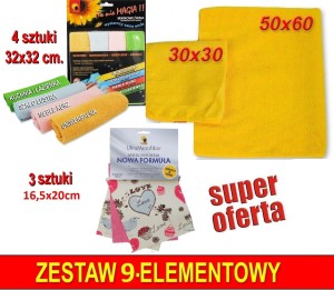 Set Microfiber cloths - 9 Pieces.