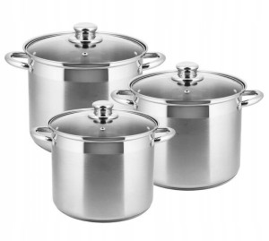  Zestaw 6 ele Garnków gastronomicznych 18/20/22cm