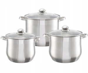  Zestaw 6 ele Garnków gastronomicznych 22/24/26cm