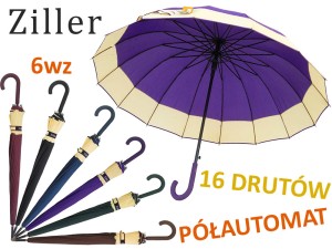 ELEGANCKI PARASOL Z WYGIĘTĄ RĄCZKĄ -6 wzorów